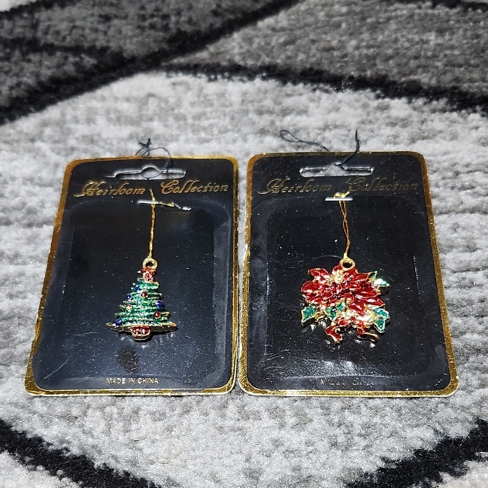 VINTAGE MINIATURE HEIRLOOM COLLECTION METAL ENAMEL RHINESTONES ORNAMENTS